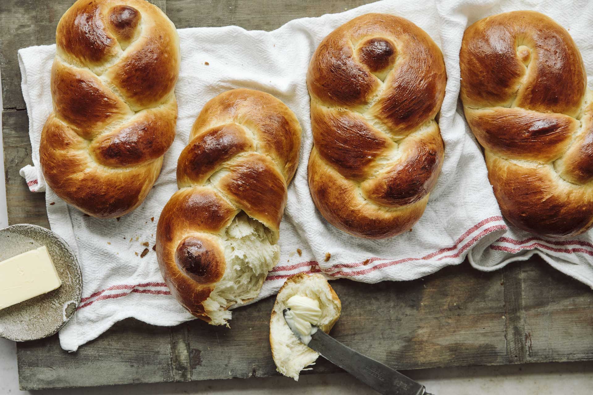 Einstrangzopf gebacken